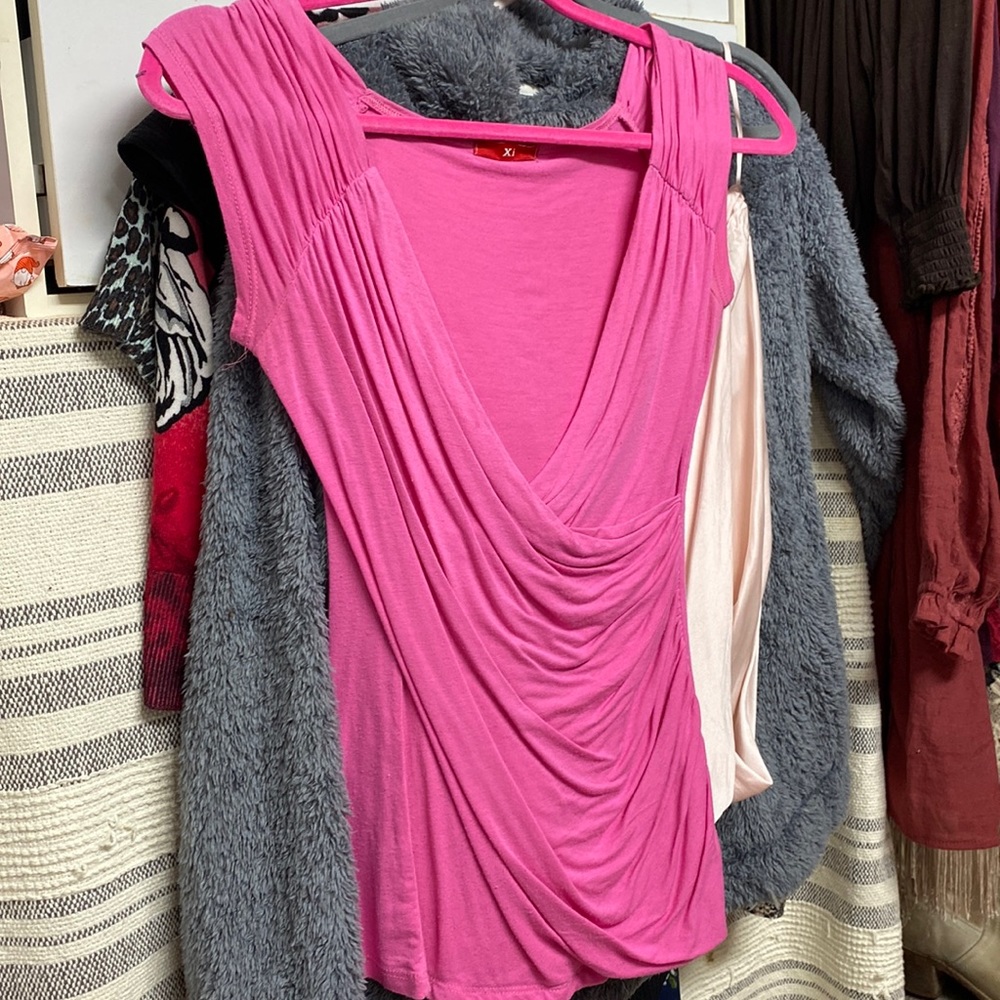 Low cut crossover sexy top